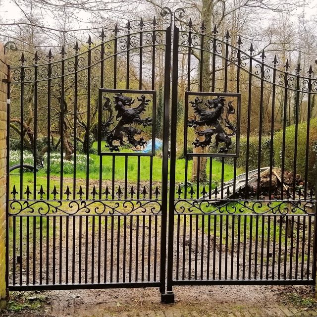 Iron gates with lions